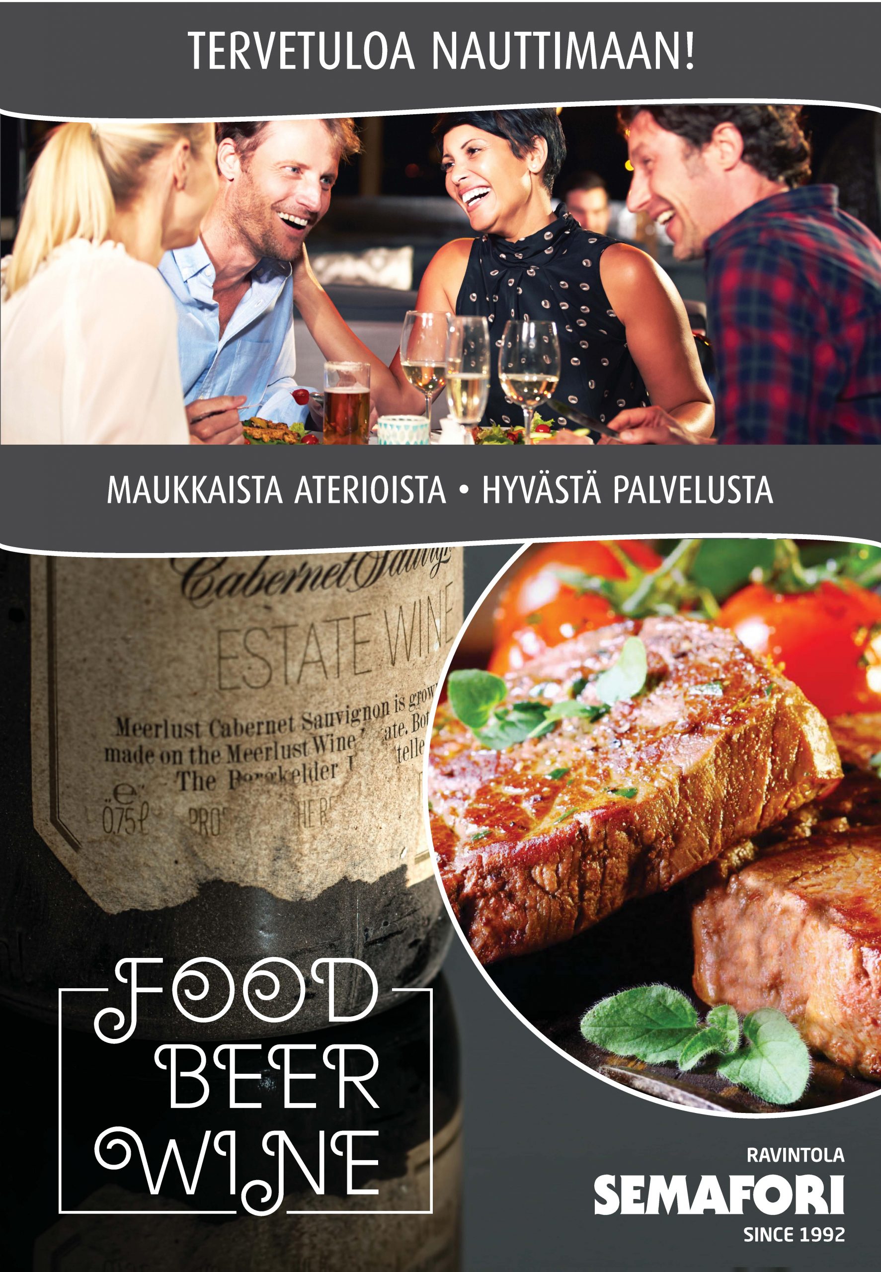 food beer wine Ravintola Semafori edustaa uudenlaista olutravintolakulttuuria, jossa panostetaan laadukkaiden oluiden lisäksi myös muun muassa hyviin luomuviineihin, alkoholittomiin oluisiin ja siidereihin sekä erikoiskahveihin.
Olutvalikoimassa on nostettu esiin tarkasti valittuja pienpanimotuotteita kunkin panimon erikoisosaamisen perusteella. Vaihtuvassa kattauksessa on mukana muun muassa trendikkäitä hapanoluita, maistuvia portereita, pale aleja ja IPA-oluita.
